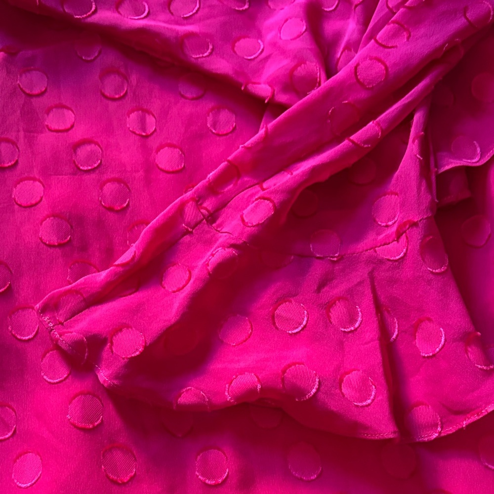 🩷 NEW SALONI Marissa Polka Dot Ruffle Dress Fuchsia Pink - Picture 5 of 8
